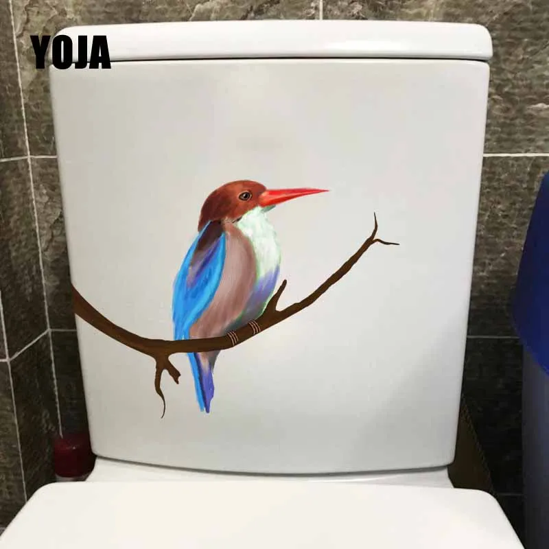 

YOJA 23.3X16.1CM Creative Toilet Decal Little Bird Standing on the Branch Mural Bathing Home Decor Wall Stickers T5-0715