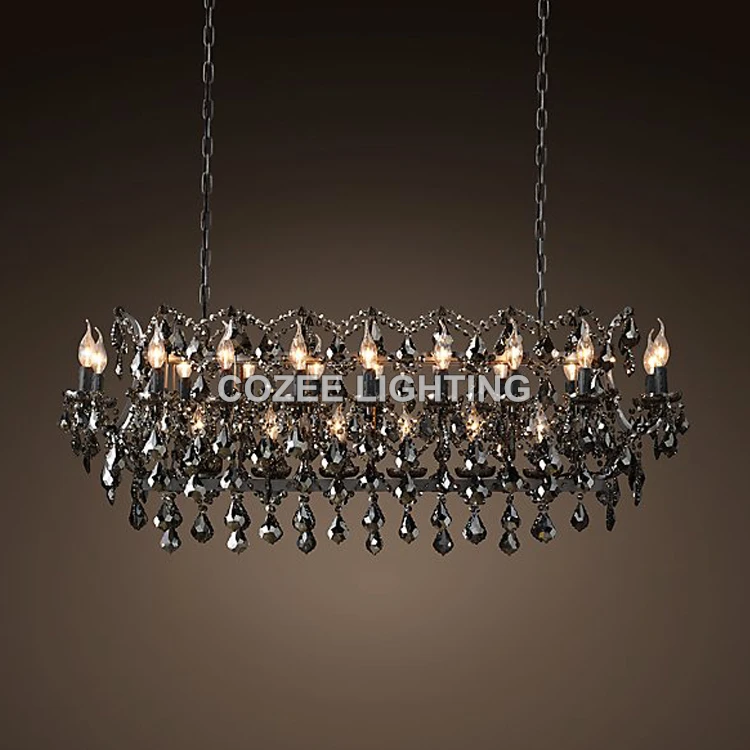 Vintage Black Candle Chandeliers Lighting Modern Crystal Chandelier
