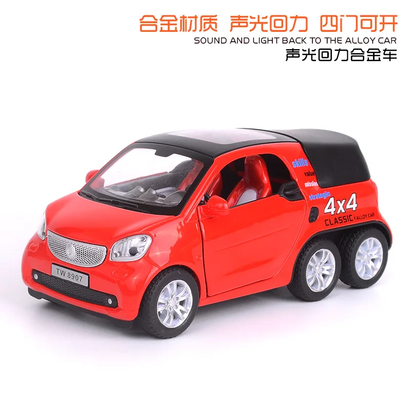 

Simulation extended smart alloy car model children's acousto-optic force return toy car Pull Back Flashing Musical Diecast