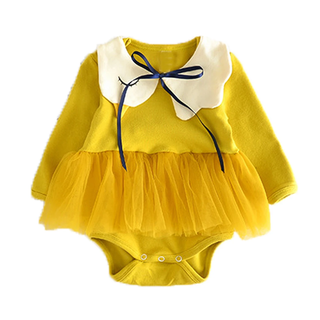 Baby Romper Cute Swan Collar Infant Tulle Tutu Princess Dress rompers