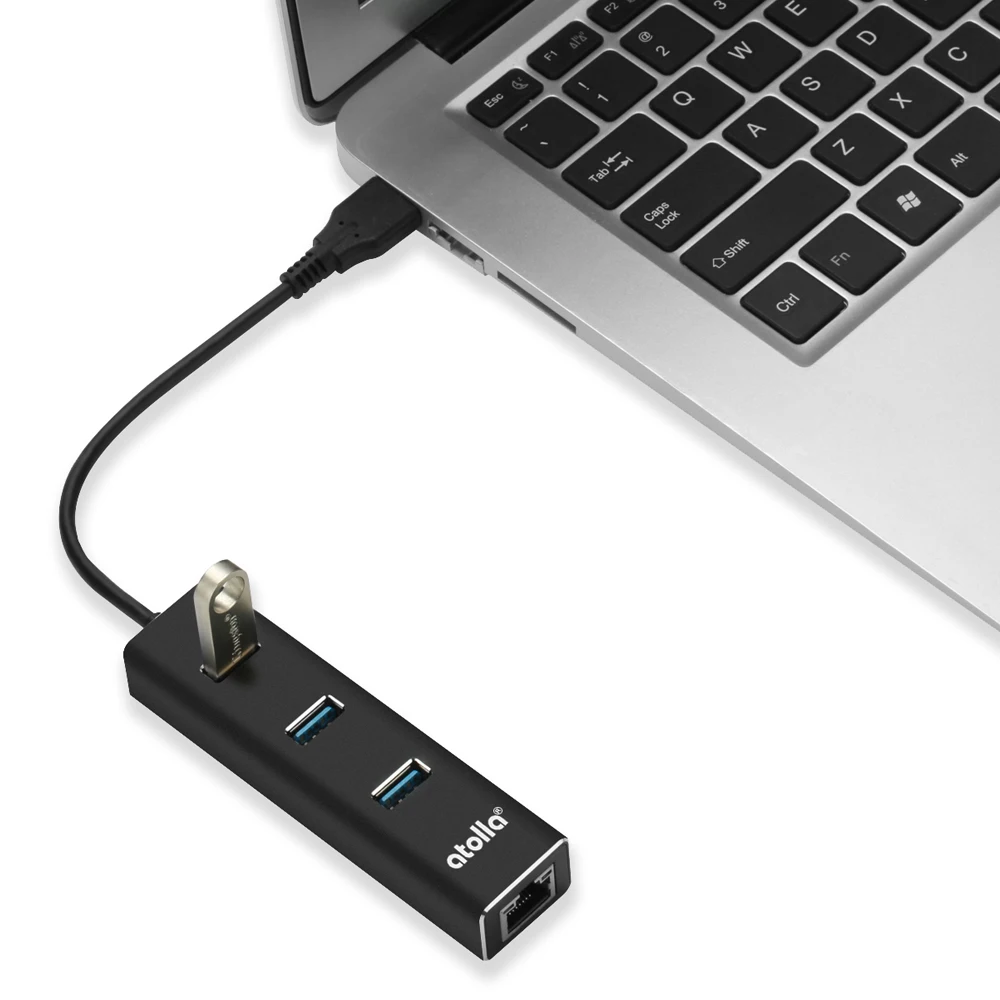 Atolla 3 Порты и разъёмы USB концентратор 3,0 USB разветвитель с RJ45 Gigabit Ethernet USB к Ethernet адаптеру для MacBook Air/Pro/поверхность/ПК/ноутбук