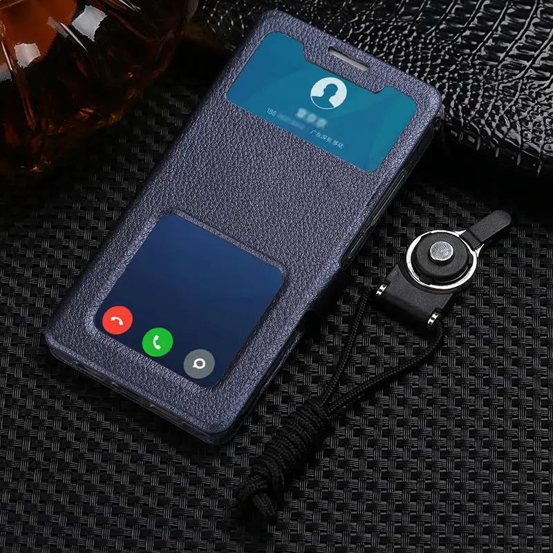 PDGB Flip Leather Case For Xiaomi Mi 8 Lite Youth Redmi 7A Global Redmi Note 7 Pro Classic Double VieW Window Book Soft Cover xiaomi leather case card