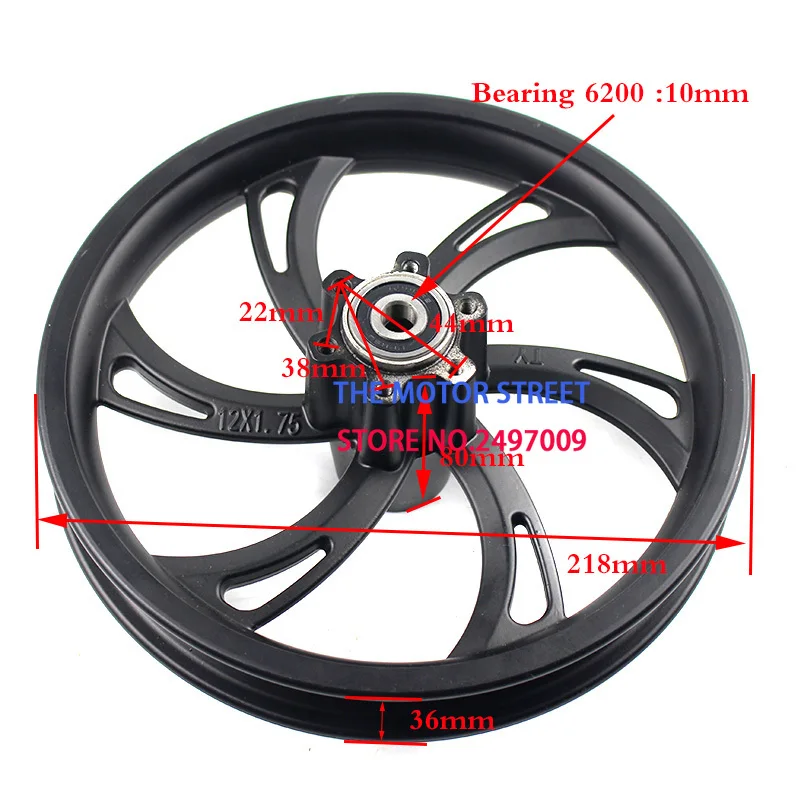Многофункциональный сплав обода 12x1,75 ступицы колеса использовать для 12 1/2X2 1/4 12 1/2x2,75 шины внутренняя труба подходит для газовых электроскутеров