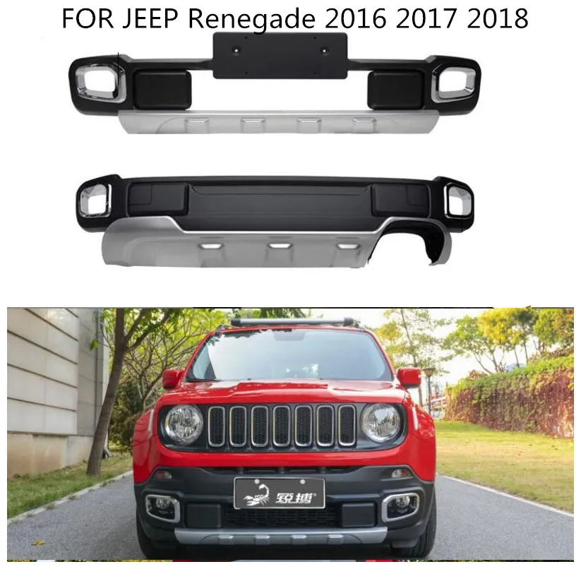 ABS CHROME CAR FRONT+REAR car BUMPERS PROTECTOR GUARD SKID PLATE FIT FOR JEEP Renegade 2016 2017 2018 BY EMS | Автомобили и