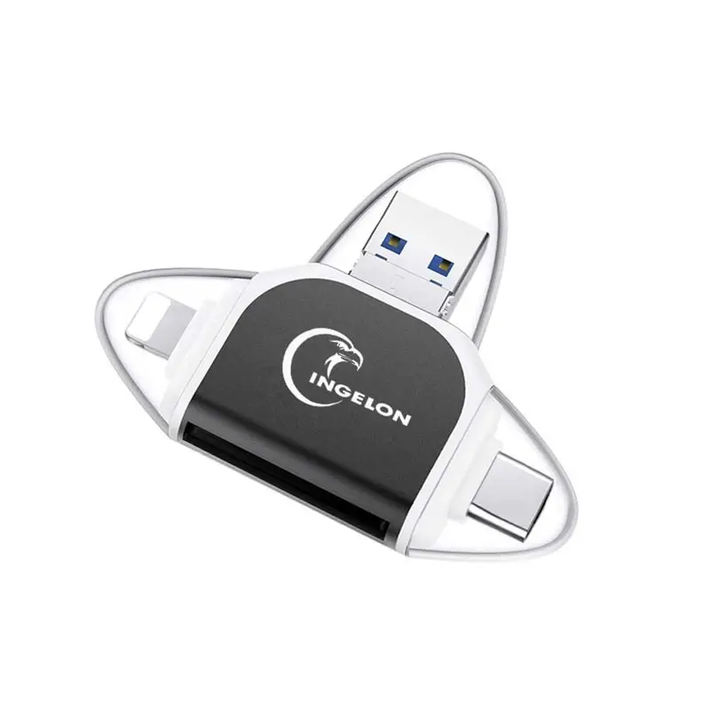 3 в 1 флэш-накопитель USB Micro SD и TF смарт-кард-ридер адаптер для iPhone 5 6 7 8 для iPad Macbook Air Android камера