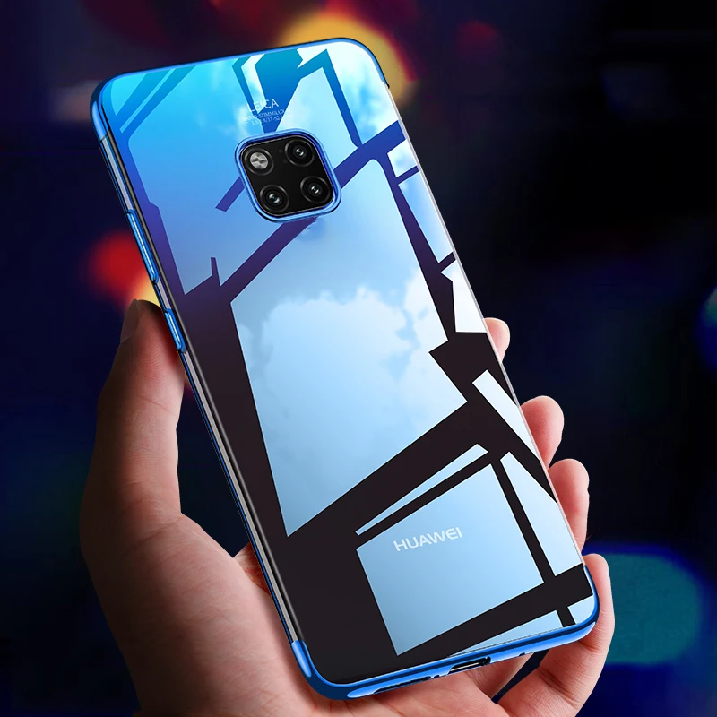 

For Huawei Mate 20 Pro Case Soft Silicone Cover Clear Transparent Plating Bumper Case for Huawei Mate 20 / mate 20pro Case Cover