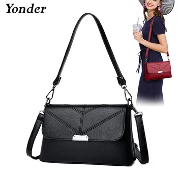 

3 in 1 messenger bag women's small leather shoulder bag female china handbags tote crossbody bags for women wine purple black