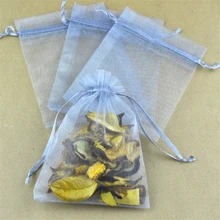 100 шт. 9x12 см серый цвет тянущаяся органза сумки Свадебный Рождественский подарок упаковочные мешочки сумочки