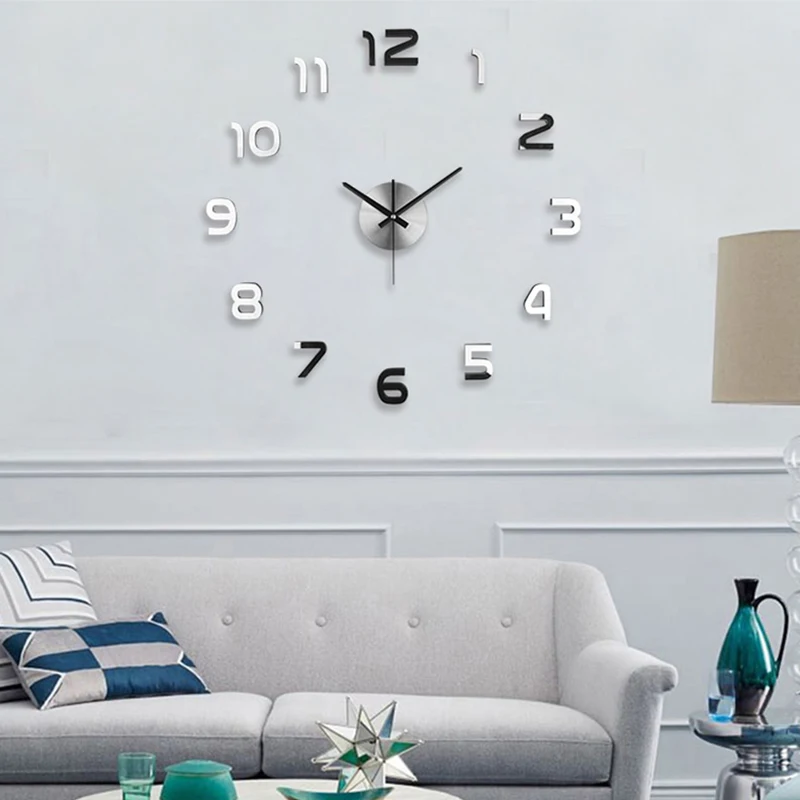 27'' DIY 3D Acrylic Wall Clocks Stickers 2019 New Arrivals Quartz Clock