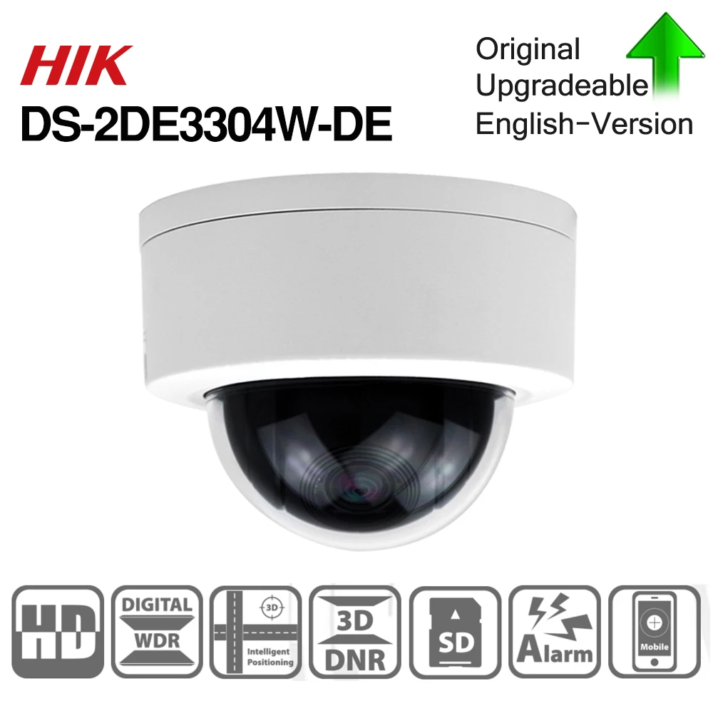Hikvision PTZ камера DS-2DE3304W-DE 3MP IP Сетевая купольная IP камера Камера 4X Оптический зум 2-полосная аудио Поддержка Ezviz удаленного просмотра