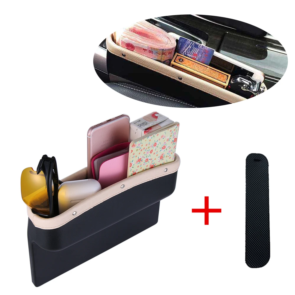 1PC Car Seat Gap Storage Portable Coin Case Pockets Box Leather