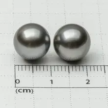 Круглый Серый ЮЖНОГО МОРЯ Tahitian культивированный свободные перла неразбуренные 10,5-10,6 мм пара
