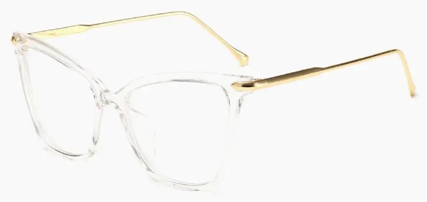 Большие прозрачные очки для девушек, знаменитостей, большие очки кошачий глаз, прозрачная оправа для близорукости, Женские оправы для очков - Цвет оправы: C4 clear frame clear