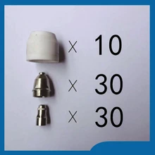 P80 Pacnasonic Air Plasma Cutting Cutter Torch Consumables Plasma TIPS Nozzles 1.5mm 100Amp& Plasma Electrodes, 70pcs