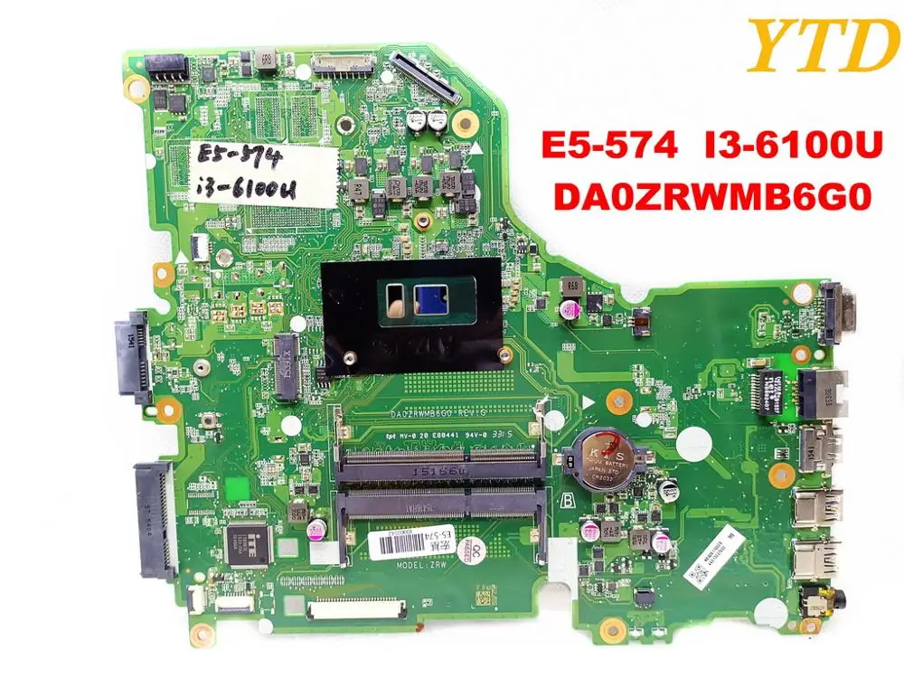 Original para ACER E5-574 placa base de computadora portátil E5-574 E5-574G I3-6100U DA0ZRWMB6G0 probada buena envío gratis Original para ACER E5-574 placa base de computadora portátil E5-574 E5-574G I3-6100U DA0ZRWMB6G0 probada buena envío gratis