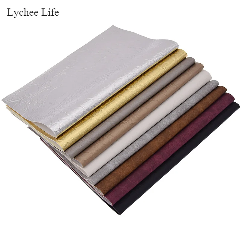 

Lychee Life A4 Kraft Paper Pattern Artificial Leather Sewing Fabric DIY Handmade Garment Bow-knot Bags Decoration