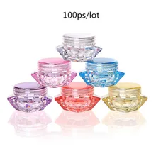 100 ps 5 г Косметическая баня коробка крем для нейл-арта баночки для бисера горшок для хранения Контейнер промышленный разноцветная декоративная косметика многоразовые банки