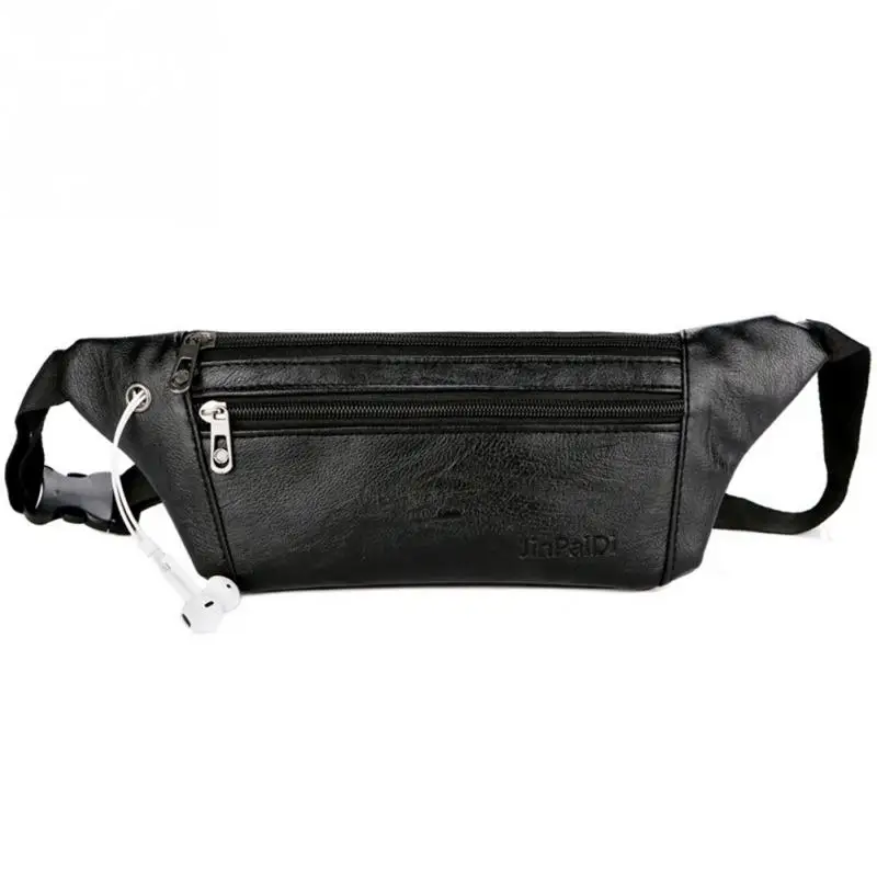 

Solid Color Men PU Leather Waist Bag Running Fanny Pack Multifunction Packs Ultrathin Leather Male Outdoor Sport Waist Pack#1012