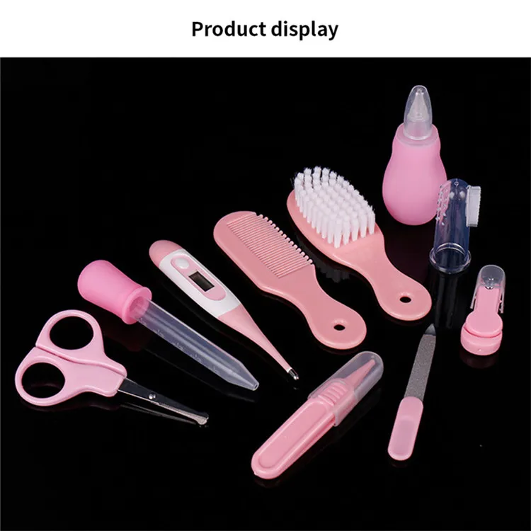 10Pcs/Set Infant Newborn Baby Nail Clipper Scissors Hair Brush Comb Manicure Care Kit Baby Nail Shear Trimmer Care Products