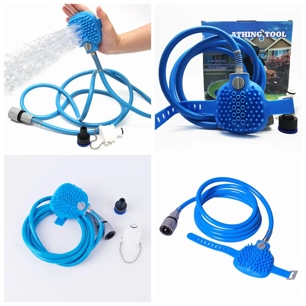Rain Shower Head For Dogs Wash Cat Pet Shower Sprayer Silica Gel Dog Bath Wash Nozzle Massager Comb Brushes Pet Accessory WK0001 (4)