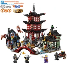 LEPIN 06022 Ninjagoe Temple of Airjitzu Block Brick Toys Set Boy Game Team Castle Minifiguren Compatible