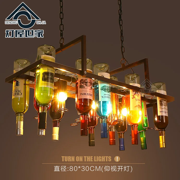 Creative bottle personalized artistic designer pendant lamp Loft Bar Restaurant Cafe bar living room decorative | Лампы и освещение