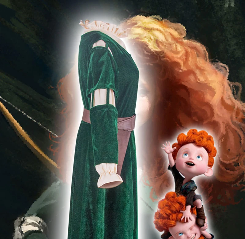 Костюм для косплея «бравый Мерида»; платья принцессы Мериды; костюм для косплея; костюмы на Хэллоуин; женские костюмы с героями мультфильмов; платье в стиле аниме; Униформа Мерида; парик