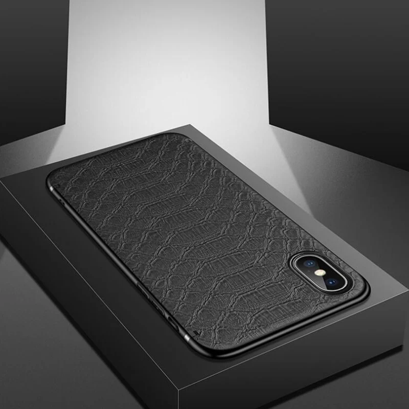 

QAYYNIMY Luxury PU Leather Case For iPhone 6 7 8 Plus Magnetic Car Adsorption Crocodile Skin Back Cover For iPhone X XS Max XR