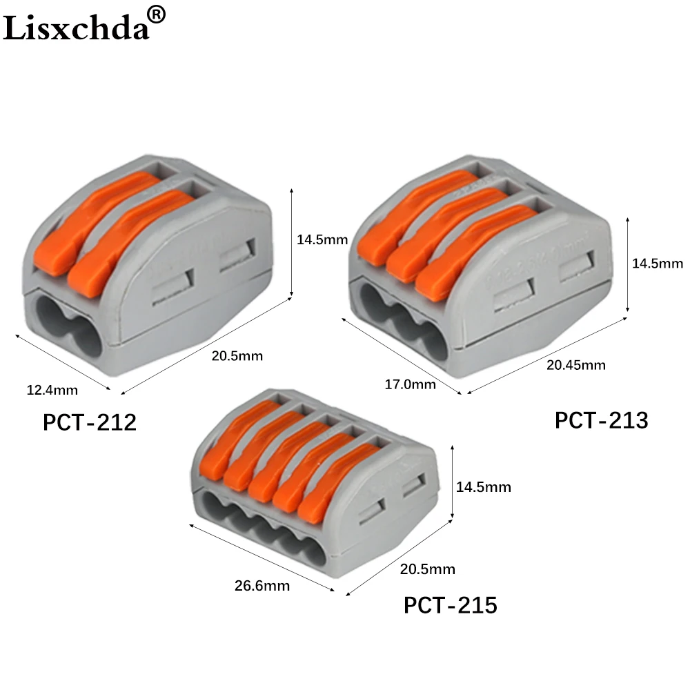 60 шт.) типа Wago PCT-212 213 215 20 штук 2 P+ 20 штук 3 P+ 20 штук 5 P Универсальный компактный провод разъем дирижер клеммный блок по России