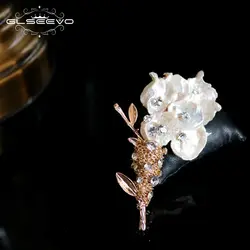 GLSEEVO натуральный жемчуг барокко цветок брошь для вечерние свадьбу ручной работы броши Broche Femme Bijoux роскошные украшения GO0338