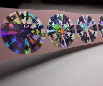 

custom made silver hologram sticker label, Free design and color changing !