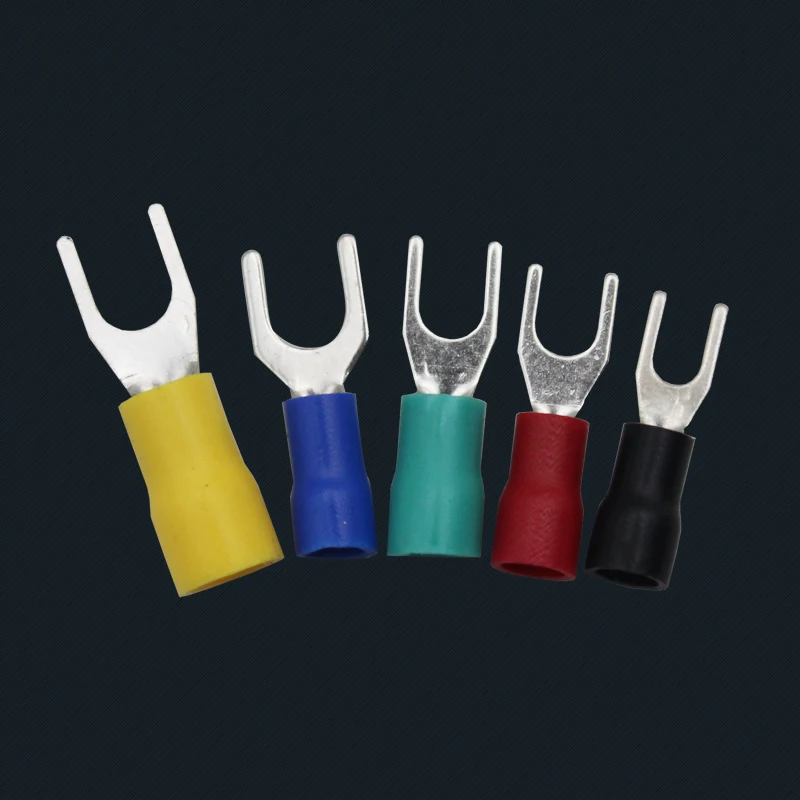 

500Pcs SV5.5-8 AWG12-10 4-6mm2 Cable Pre Insulated Fork Terminal