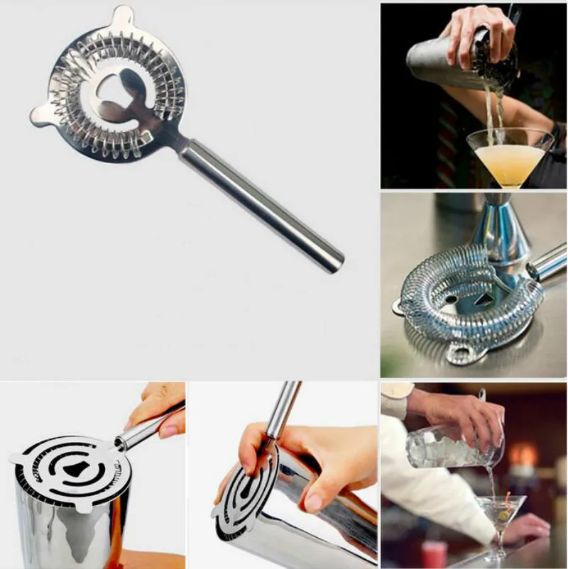 Stainless Steel Wine Cocktail Strainer Bartender Tools Ice Colander