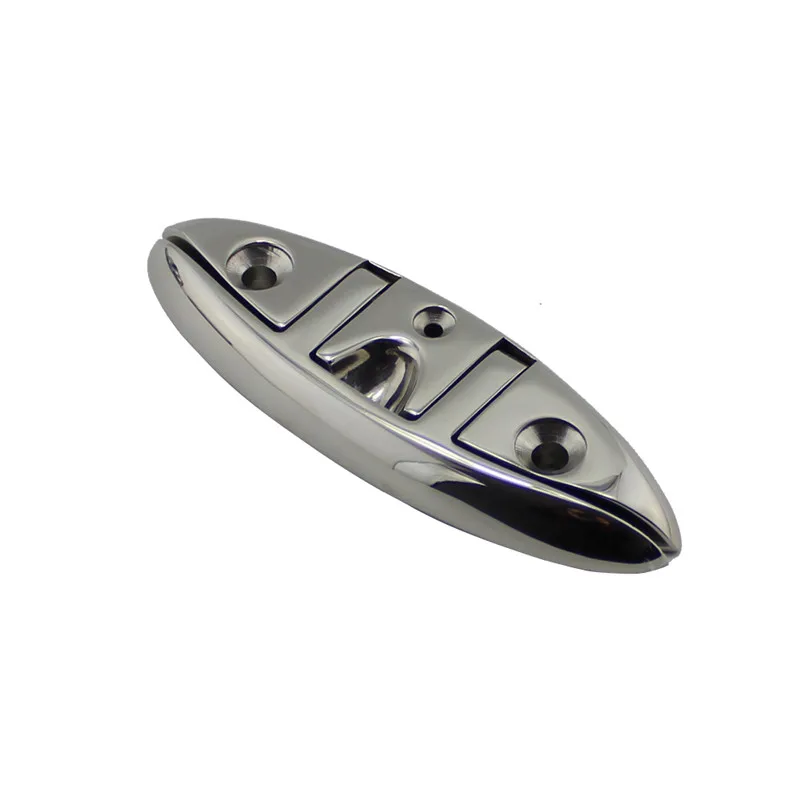 2PCS 6 Inch SS316 Boat Flip Up Folding Pull Up Cleat for marine boat yacht accessorie 316 Stainless Steel Flip Up Cleat 155x52mm