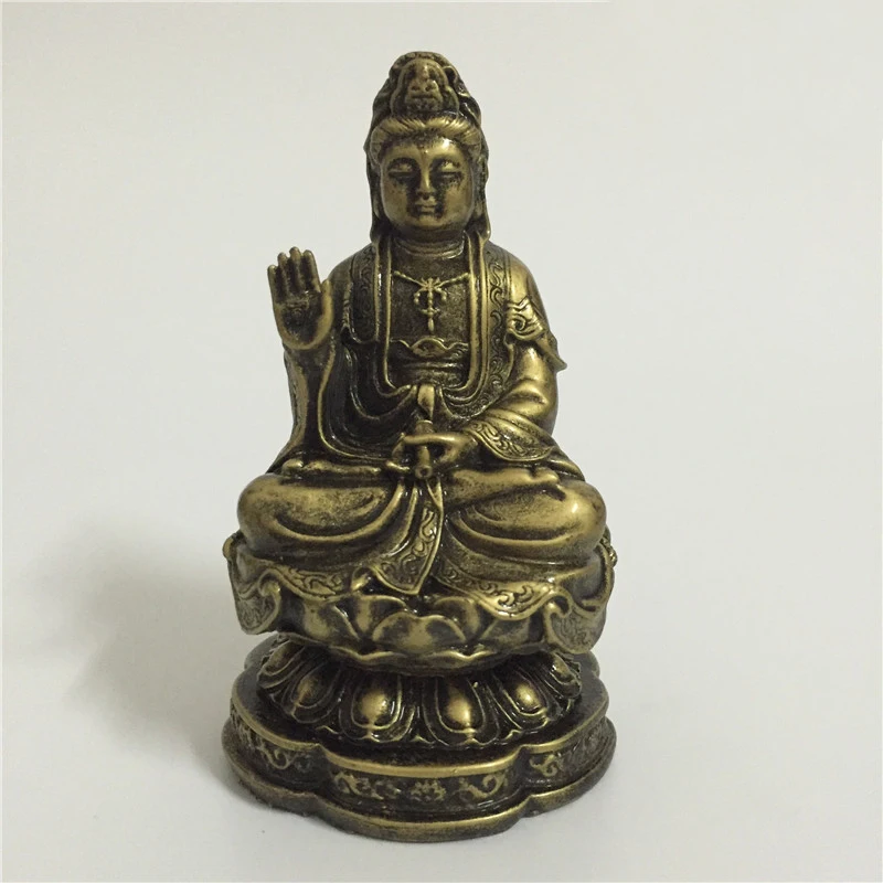 

Chinese FengShui Guan Yin Buddha Statue Bronze Color Carving Kwan Yin Bodhisattva Buddha Sculpture Figurines Home Decoration