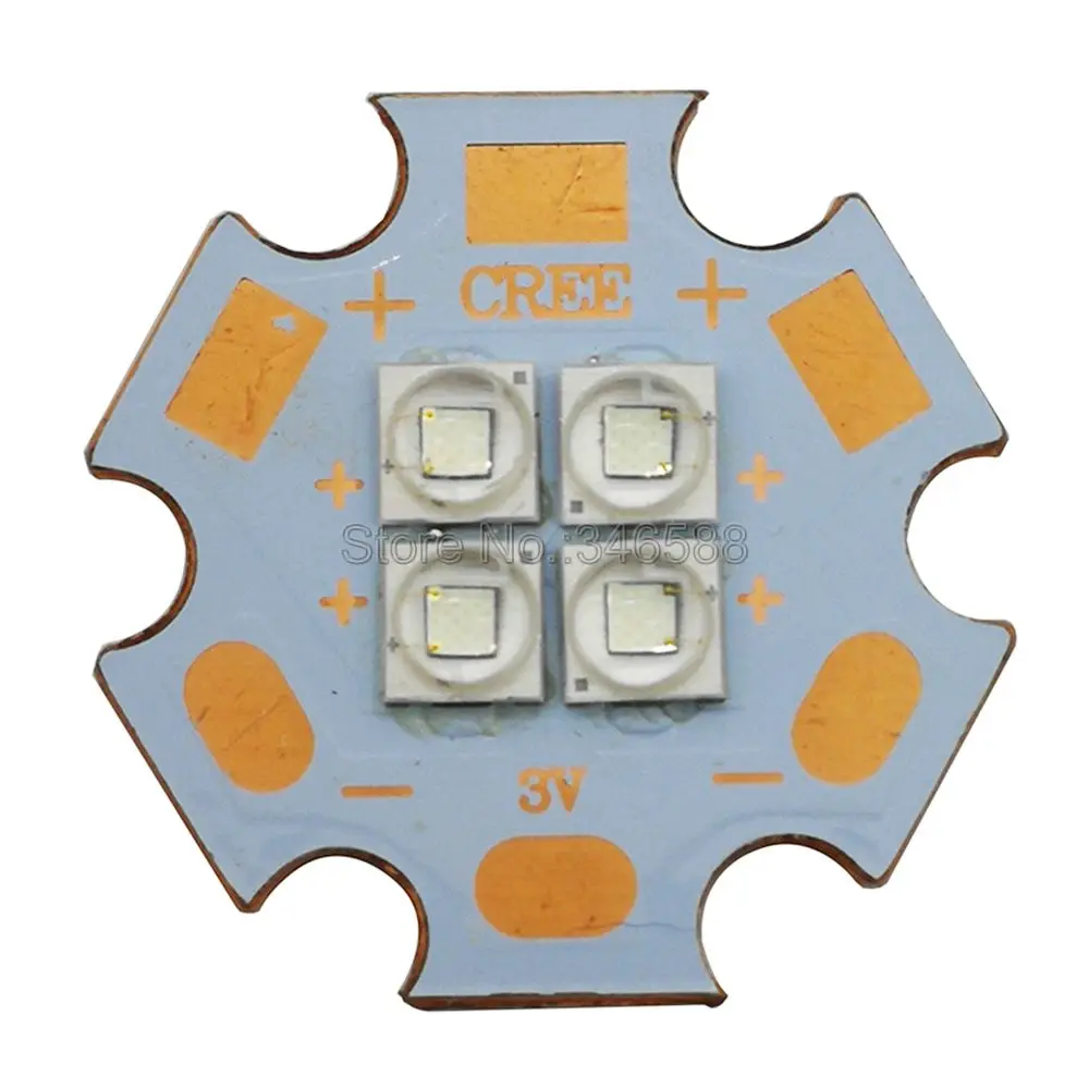 12 Вт Cree XPE2 XP E2 ярко синий 450 нм 3 в 6 В высокомощная 4 чиповая встросветодиодный