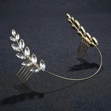 Le liin Свадебный лист кристалл оголовье волос гребень свадебные аксессуары для волос цветок девушка волосы украшения детская диадема