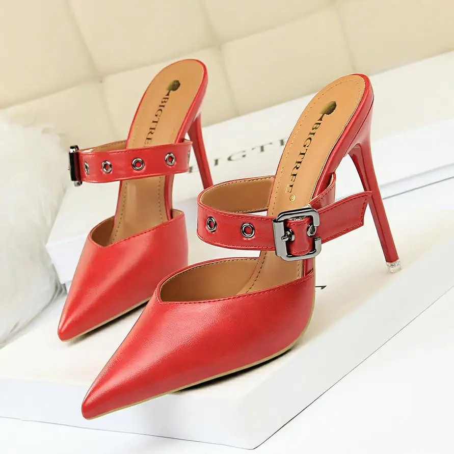 BIGTREE/Роскошная обувь на каблуке; женские туфли-лодочки на высоком каблуке; женская обувь на каблуке черного цвета; zapatos mujer; коллекция года; sapato feminino - Цвет: Красный