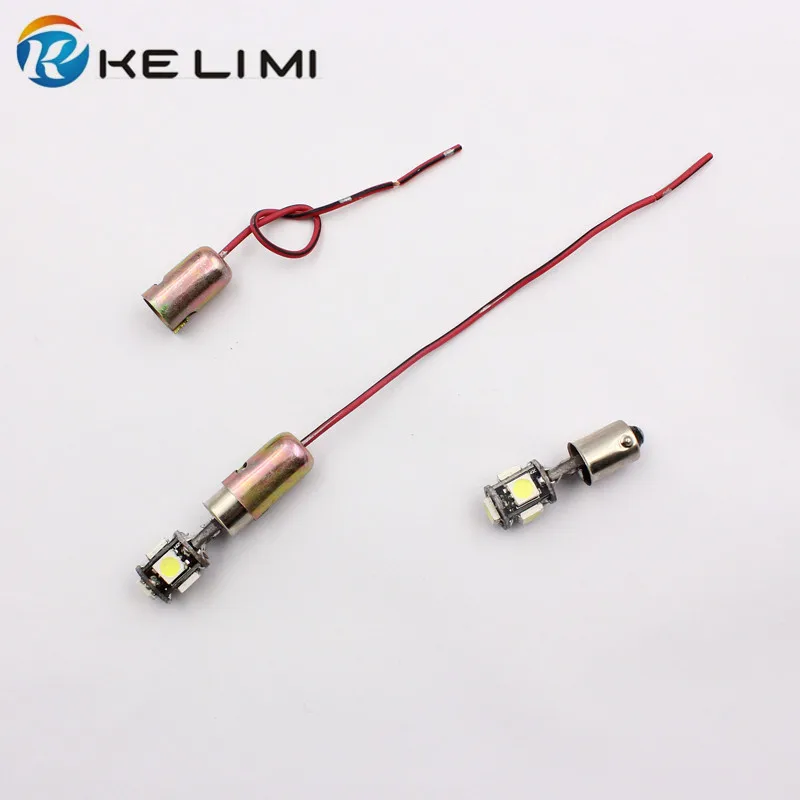 

BA9S T4W Light Bulb Wire Harness Socket Holder Metal Ba9s Connector Lampholders for Side LED Light Cars Bikes Trucks