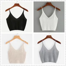 Женский сексуальный мягкий тонкий вязаный жилет, однотонная тонкая короткая блузка без рукавов с v-образным вырезом, высокая эластичная нижняя часть