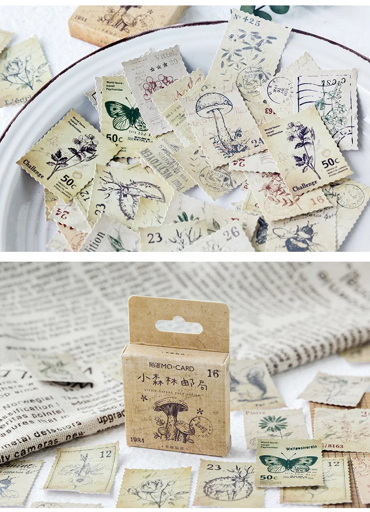 Декоративные наклейки с изображением леса, клеящиеся наклейки, декоративные наклейки для дневника, канцелярские наклейки, детский подарок