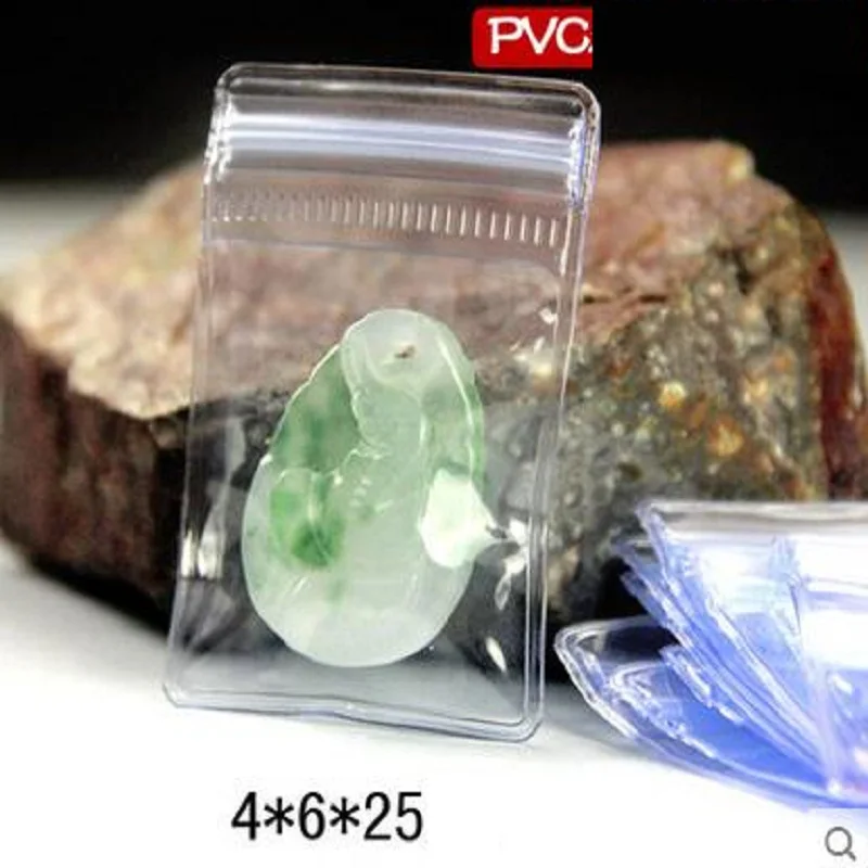 100PCS Mini Zip Clear Lock Bags Clear PVC Zipper Jewelry Gift Bags Custom Logo Printed accept photo