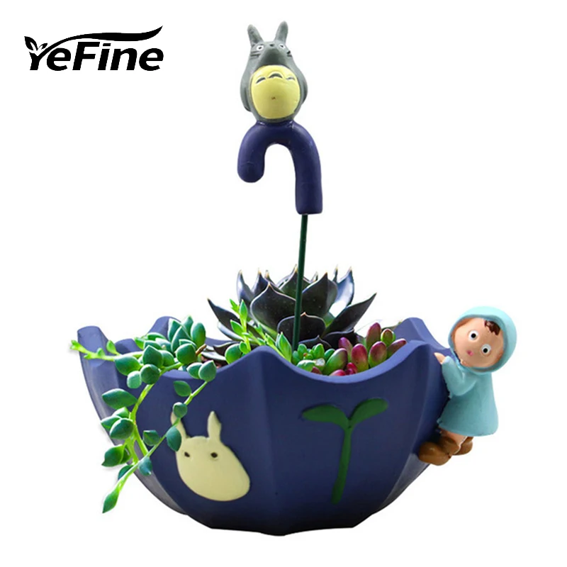 YeFine смоляные горшки для цветов декоративный мультяшный зонт кашпо суккулентных