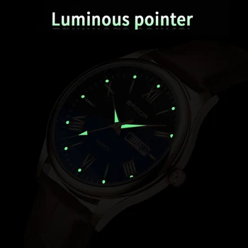 

SANDA 213 Luminous Quartz Watch Men Watches Business Black Leather Wristwatch Luxury Male Clock Geneva Relogio Masculino