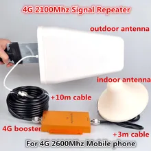 1 Set 65dB Mobile Signal Booster LTE Repeater 4G amplifier 2600MHZ Cell Phone Amplifier 4g cell phone booster kit with antenna