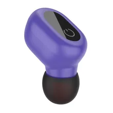 Mini Waterproof Wireless Bluetooth Earphone wireless bluetooth earbud with Mic for Sport Wireless Invisible Earphone-Purple wireless