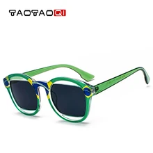 TAOTAOQI Brand Plastic Cat Eye Sunglasses Women Fashion Designer Big Box Round Glasses Men Retro Style New Sunglasses UV400