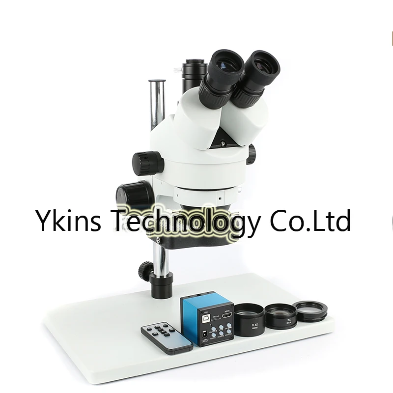 

Trinocular Stereoscope 3.5X-90X Continuous Zoom Magnification + 14MP HDMI USB Camcorder + 0.5X / 2X Objective + 144LED