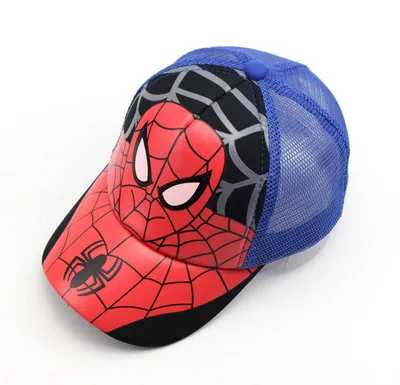 Новые шапки для маленьких мальчиков и девочек с рисунком Человека-паука, новые хлопковые бейсболки с вышивкой для малышей, Детские кепки в стиле хип-хоп для мальчиков и девочек - Цвет: C Mesh
