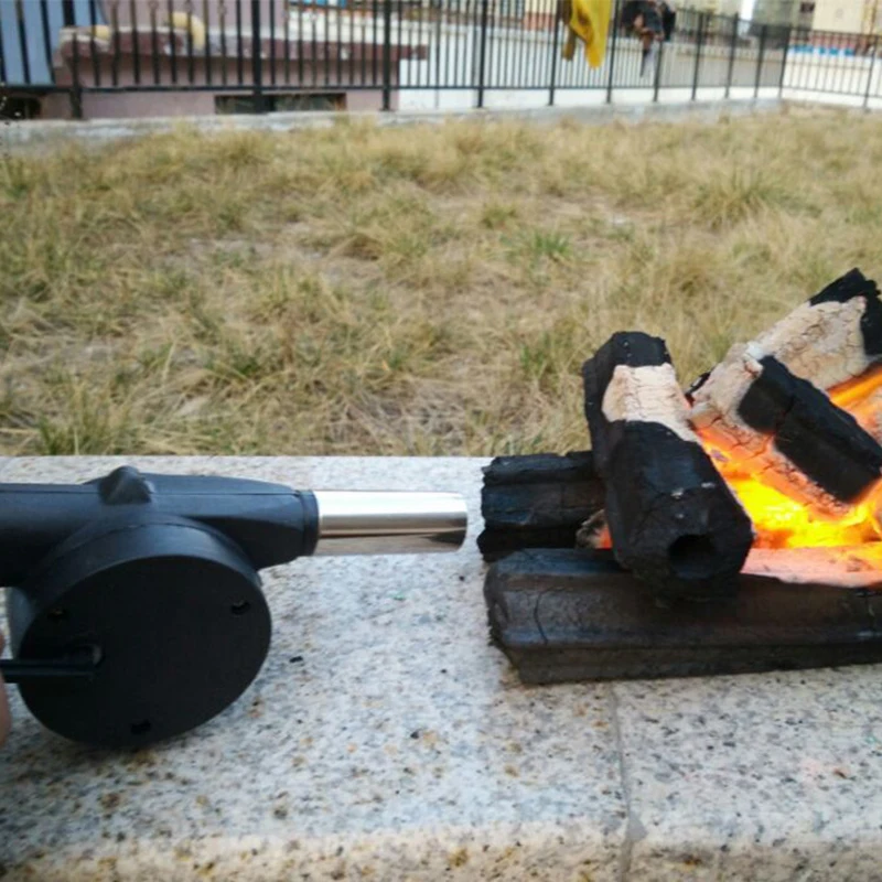 03 JDSR Manual Blower Outdoor Barbecue Fan Air Blower For Barbecue Fire Bellows Outdoor Cooking Picnic Camping Hand Crank BBQ Tools